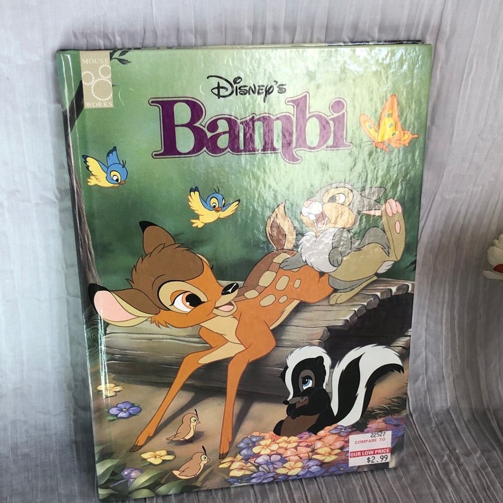 DISNEY Bambi lot of 4 plastic action toys Bambi Flower Thumper Owl & story book - Picture 8 of 13
